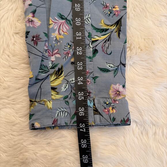 Anthropologie Victoria Blue Floral High Rise Cargo Pants 0 - Picture 11 of 15